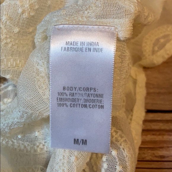 Lucky Brand Cotton Embroidered Sheer Top Sz M - Picture 3 of 7